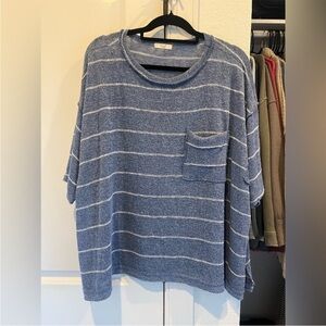 *NWOT* Easel Blue Striped Oversized Sweater Top